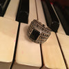 Black Onyx Art Deco sparkly squares Ring - The Hirst Collection