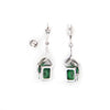 Art Deco Earrings Emerald Green Silver Marcasite  Crystal - The Hirst Collection