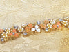 Coral Bracelet Floral White Enamel Gold Vintage Style - The Hirst Collection