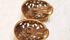 Oscar De La Renta Clip On Earrings Gold Big Glass Multi Stone Filigree Hoop - The Hirst Collection