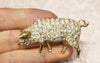 Pig Brooch Gold Glass Crystal By Sardi - The Hirst Collection