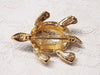 Sphinx Turtle Brooch Vintage Gold Glass Stone - The Hirst Collection
