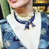 Christian Lacroix Blue Bow Necklace Enamel - The Hirst Collection