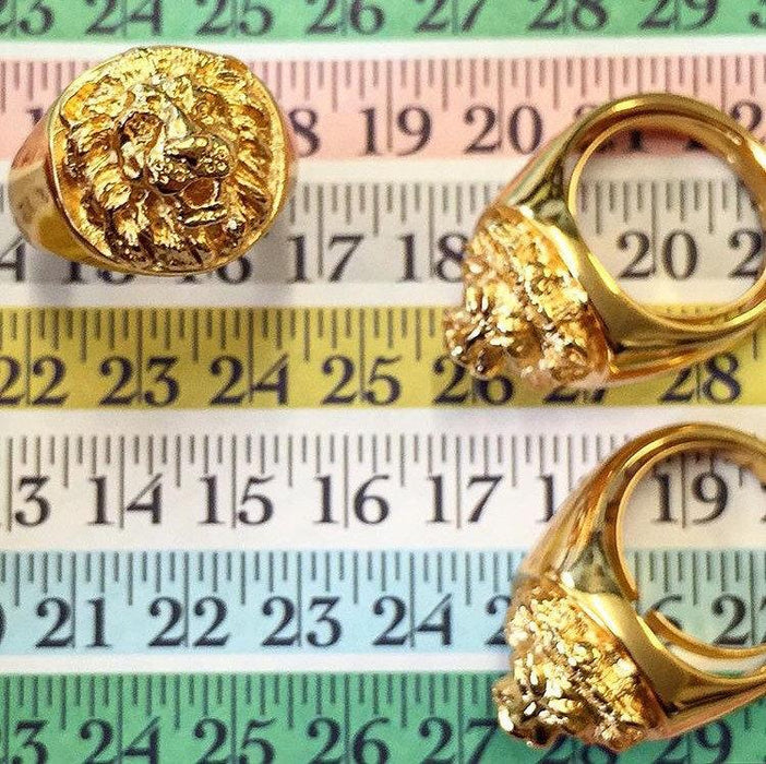 Bill Skinner Gold Lion Ring Sovereign Signet Unisex - The Hirst Collection