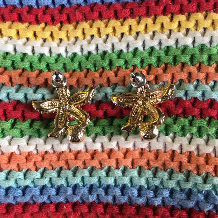 Starfish stud earrings multi coloured or pearl - The Hirst Collection