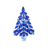 Christmas Tree Brooch Blue  Crystal - The Hirst Collection