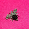 Bee Brooch Silver Marcasite Black Onyx - The Hirst Collection