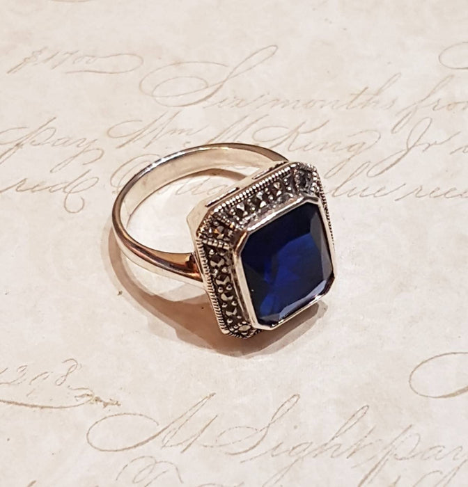 The Queen Solitaire Ring in Sapphire Blue Zircon - The Hirst Collection