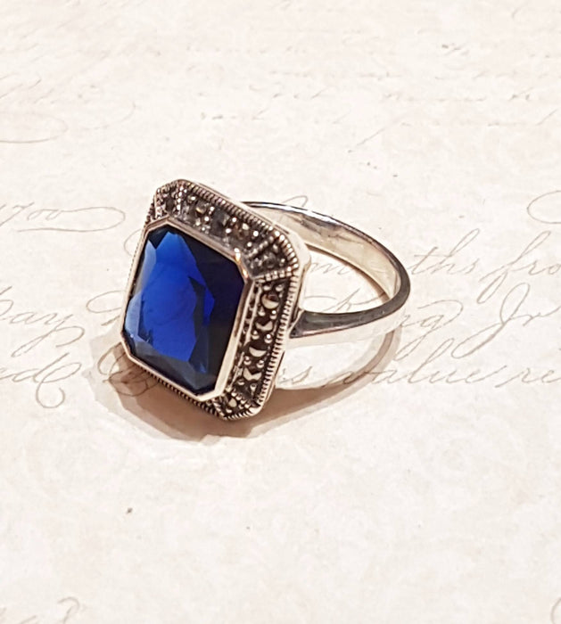 The Queen Solitaire Ring in Sapphire Blue Zircon - The Hirst Collection