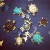 Bright Turquoise Tortoise Brooch - The Hirst Collection