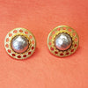 Karl Lagerfeld Gold Pearl Earrings Clip On Round Large - The Hirst Collection