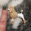 Large White Enamel Poodle Brooch Pin - The Hirst Collection