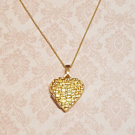 Criss Cross Golden Love Heart Locket - The Hirst Collection