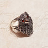 Owl Ring Silver Marcasite Cocktail Large - The Hirst Collection