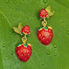 Strawberry Earrings Enamel Gold by Bill Slinner - The Hirst Collection