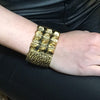 Saint Laurent Cuff Bracelet in crocodile skin effect Gold Plated - The Hirst Collection