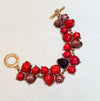 Red and Gold Vintage Bracelet Gripoix by Jackie Vallet - The Hirst Collection