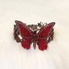 Handmade Butterfly Bracelet Cuff Red Pink Crystal by Askew London - The Hirst Collection
