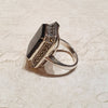 Art Deco Ring Silver Black Onyx Marcasite - The Hirst Collection