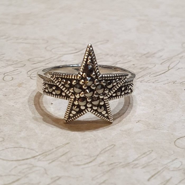 Star Ring Silver Marcasite - The Hirst Collection