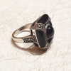 Crossed Black Onyx Ring - The Hirst Collection