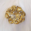 YSL brooch Vintage Blue Glass Gold Pendant Large - The Hirst Collection