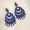 Sapphire Blue Crystal Clip On Earrings by JCM Statement Chandelier - The Hirst Collection
