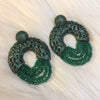 Emerald Green Sterling Silver Hoop Earrings Pierced - The Hirst Collection