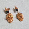 Bill Skinner Lion Earrings Ear Jacket Crown Gold Black - The Hirst Collection
