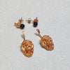 Bill Skinner Lion Earrings Ear Jacket Crown Gold Black - The Hirst Collection