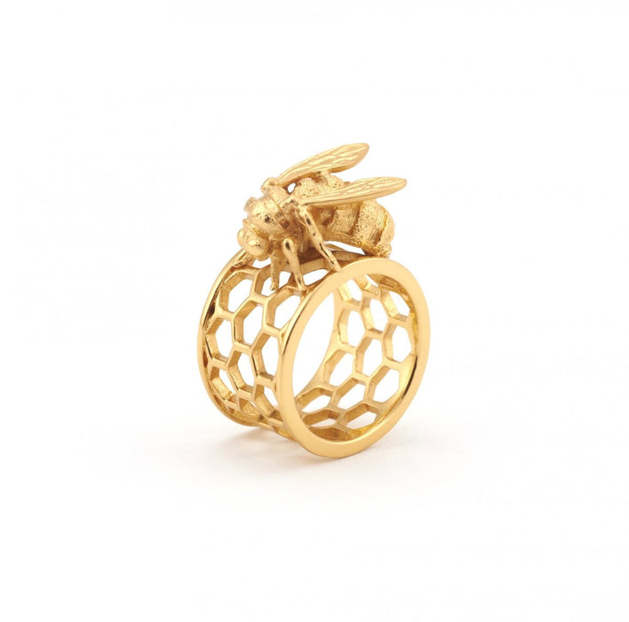 Bee Honeycomb Ring by Bill Skinner Gold - The Hirst Collection