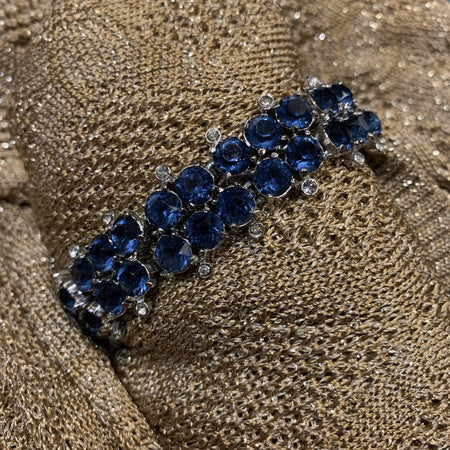 Mitchel Maer for Christian Dior Vintage Bracelet Sapphire Blue Crystal Silver - The Hirst Collection