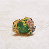 Green crystal Bee Flower Enamel Scenes of Nature Ring by Bill Skinner - The Hirst Collection