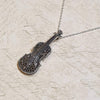 Violin Brooch Silver Marcasite Pendant - The Hirst Collection