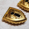 Karl Lagerfeld Earrings Clip On Gold Black Shield Crest - The Hirst Collection