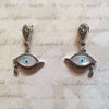 Eye Earrings Silver Marcasite Mother of Pearl Teardrop - The Hirst Collection