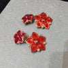 Vintage pink and orange flower drop earrings - The Hirst Collection