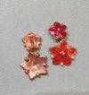 Vintage pink and orange flower drop earrings - The Hirst Collection