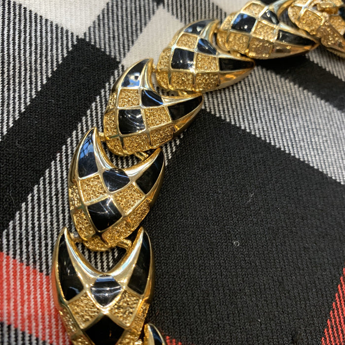 Balenciaga Necklace Black and Gold Enamel - The Hirst Collection