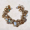Askew London Charm Bracelet Gold Plated Vintage Glass Crystal Signed - The Hirst Collection