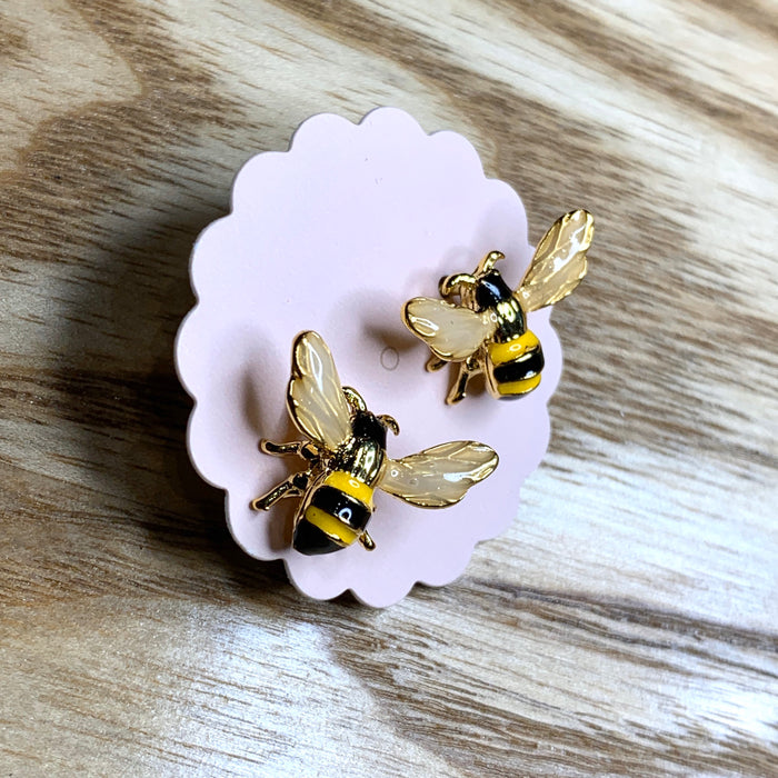 Enamel Bee Stud Earrings - The Hirst Collection