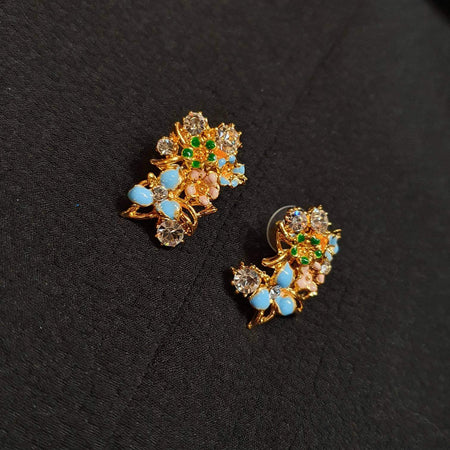 multicoloured enamel floral earrings - The Hirst Collection
