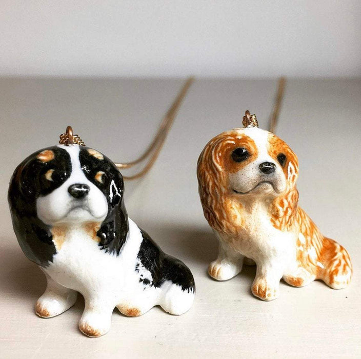 Black King Charles Spaniel dog Pendant by And Mary - The Hirst Collection