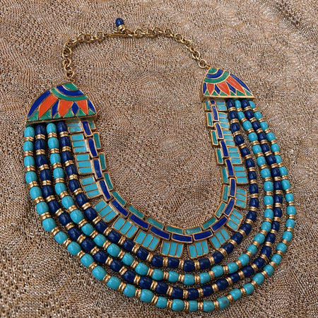 Hattie Carnegie Egyptian Revival Turquoise Necklace - The Hirst Collection