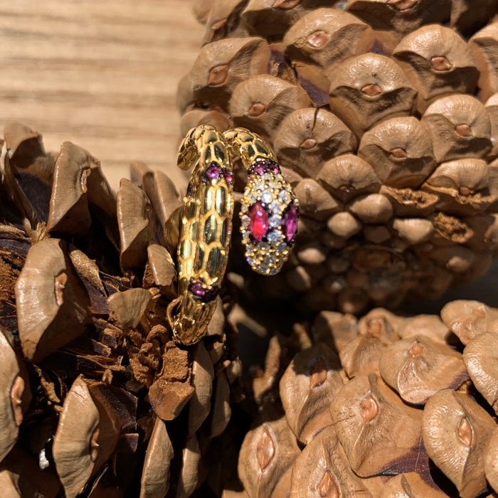 Pink and Purple Snake Ring - The Hirst Collection