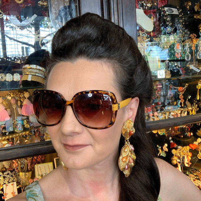 Jacky De G chandelier earrings autumn colours - The Hirst Collection