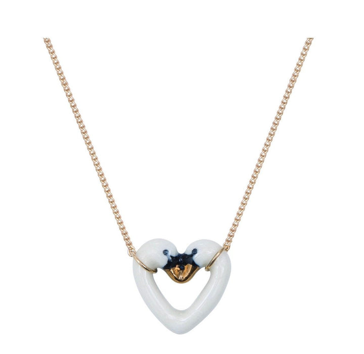 Swan Heart Pendant Necklace White by And Mary - The Hirst Collection