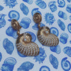 Glass Pearl & Crystal Shell Chandelier Clip On Earrings - The Hirst Collection