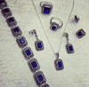 Sapphire Crystal Square drop Earrings - The Hirst Collection