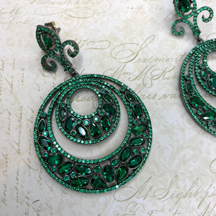 Emerald Crystal Earrings - The Hirst Collection